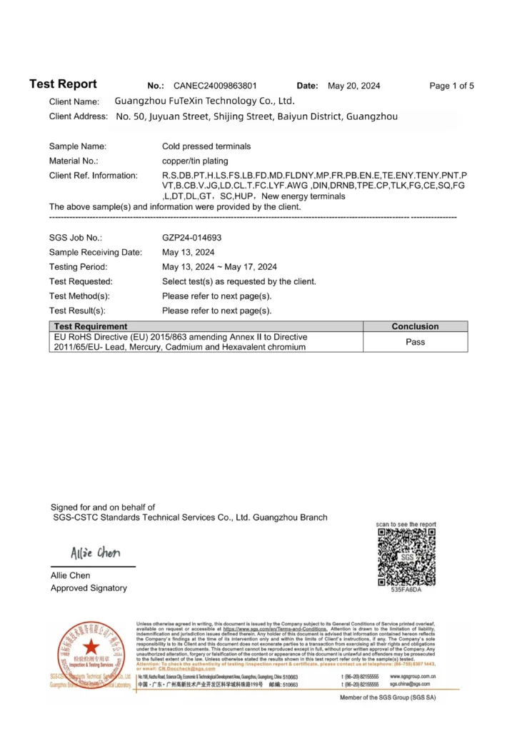VoltixC RoHS test report by SGS