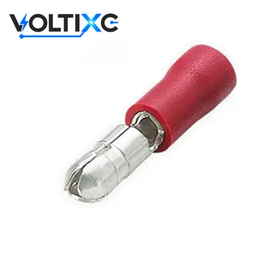 Bullet Connectors: MPD series red vinyl-insulated male bullet connector