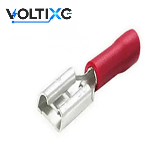 Quick Disconnect Terminals: FDD series red vinyl-insulated female quick disconnect
