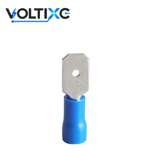 Quick Disconnect Terminals: MDD series blue vinyl-insulated male quick disconnect