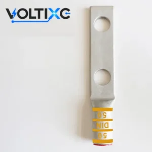 Two-Hole Compression Lugs, Copper & Aluminum: copper series two-hole compression lug with color-coded barrel